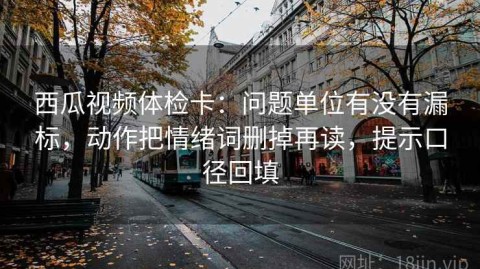 西瓜视频体检卡：问题单位有没有漏标，动作把情绪词删掉再读，提示口径回填