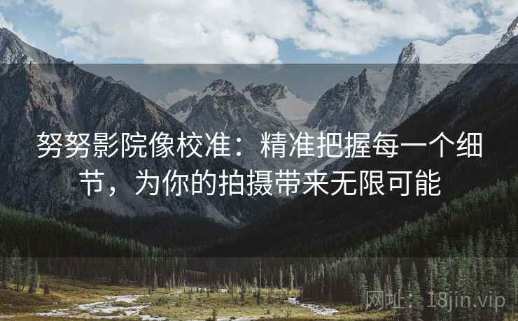 努努影院像校准：精准把握每一个细节，为你的拍摄带来无限可能