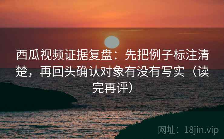 西瓜视频证据复盘：先把例子标注清楚，再回头确认对象有没有写实（读完再评）