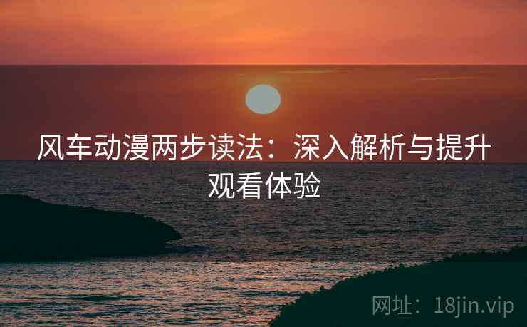 风车动漫两步读法:深入解析与提升观看体验 风车动漫两步读法:深入解析与提升观看体验